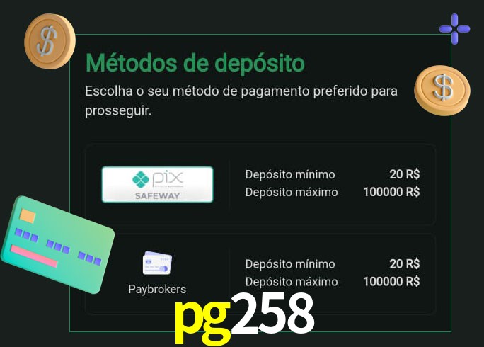 O cassino pg258 oferece uma grande variedade de métodos de pagamento